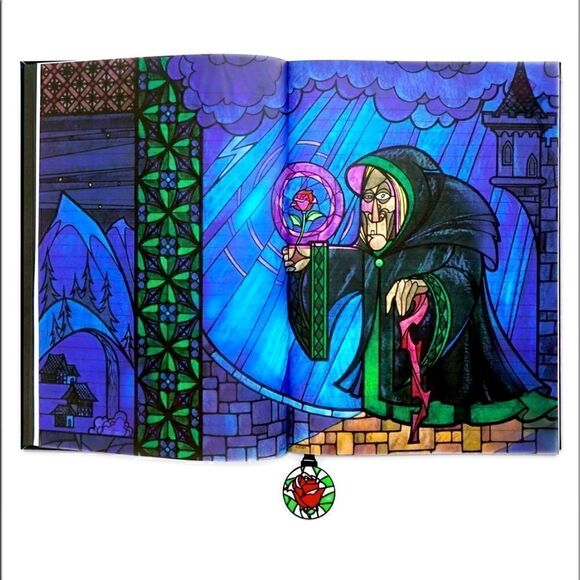 Beauty and the Beast Stained Glass Window Journal holographic & graphic … - Picture 3 of 8